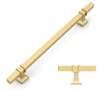 Amerdeco 10 Pack Gold Cabinet Pulls 7.5 Inch 192mm Zinc Alloy | Smooth Feel, Vintage-Inspired Design, Screws Included, Kitchen Cabinet Hardware, for Cupboards, Drawers and Dressers