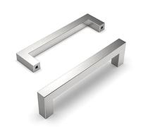 Amerdeco 10 Pack Kitchen Cabinet Handles 128mm Hole Centers, Brushed Satin Nickel Stainless Steel Handles for Kitchen Cabinet Hardware, Cabinet Pulls for Bathroom Dresser Drawer Handles