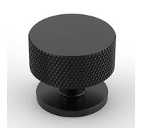 Amerdeco 10 Pack Matte Black Cabinet Knobs Single Hole Cabinet Pulls 1.2 Inch Diameter Round Drawer Knobs and Pulls for Bathroom Cabinets AM006