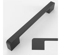 Amerdeco 10 Pack Matte Black Cabinet Pulls 6.3 Inch 160mm Zinc Alloy | Smooth Feel, Vintage-Inspired Design, Screws Included, Kitchen Cabinet Hardware, for Cupboards, Drawers and Dressers