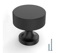 Amerdeco 10 Pack Matte Black Knurled Cabinet Knobs Kitchen Cabinet Handles for Drawer Dresser, Cupboard and Wardrobe AM012