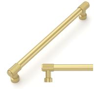 Amerdeco 10 Pack Matte Gold Cabinet Pulls 192mm(7.5Inch) Hole Center Cabinet Hardware Kitchen Cabinet Handles for Bathroom Drawer Pulls Dresser Pulls AM011