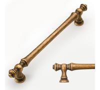 Amerdeco 6 Pack Antique Brass Cabinet Pulls 160mm Hole Center Cabinet Hardware Kitchen Cabinet Handles for Bathroom Drawer Pulls Dresser Pulls AM022