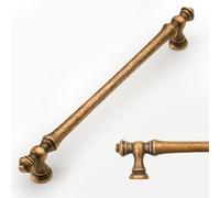 Amerdeco 6 Pack Antique Brass Cabinet Pulls 192mm Hole Center Cabinet Hardware Kitchen Cabinet Handles for Bathroom Drawer Pulls Dresser Pulls AM022