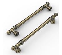 Amerdeco 6 Pack Brushed Antique Brass Cabinet Pulls 160mm Hole Center Cabinet Hardware Kitchen Cabinet Handles for Bathroom Drawer Pulls Dresser Pulls AM022