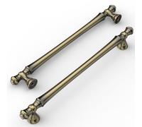 Amerdeco 6 Pack Brushed Antique Brass Cabinet Pulls 192mm Hole Center Cabinet Hardware Kitchen Cabinet Handles for Bathroom Drawer Pulls Dresser Pulls AM022