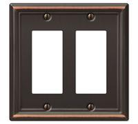 Amerelle 149RRDB Chelsea Wallplate, 2 Rocker, Steel, Aged Bronze, 1-Pack