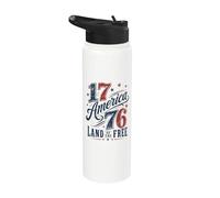 America 1776 Land of the Free Stainless Steel Insulated Water Bottle