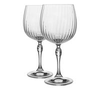 Bormioli Rocco 2 Piece America '20s Gin and Tonic Glasses Set - Vintage Art Deco Spanish Copa de Balon Cocktail Glass - 240ml