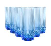 Bormioli Rocco America'20S Highball Glasses - 490Ml - Sapphire Blue - Pack Of 6