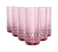 Bormioli Rocco America'20S Highball Glasses - 490Ml - Lilac Rose - Pack Of 6