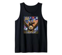 America 250 Lincoln Gun & Beer on Eagle USA Flag July 4th Tank Top