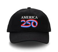 AMERICA 250 Official Black Unstructured Hats | Authorized America250th Celebration Headwear