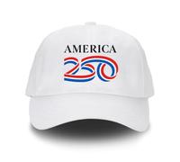 AMERICA 250 Official White Unstructured Hats | Authorized America250th Celebration Headwear