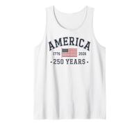 America 250 Years 2026 1776 USA United States Flag July 4th Tank Top