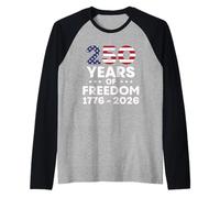 America 250th Birthday 1776 to 2026 USA Flag for Men Women Raglan Baseball Tee