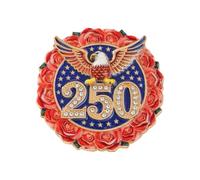 America 250Th Year Badge Independence Celebration Brooch Zinc Alloy Chest Pin for Formal Wear Costume Accessory