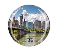 America 3D Portland Oregon Fridge Magnet Souvenir Crystal Glass Magnet Travel Souvenir Collection Gift Home Kitchen Decoration