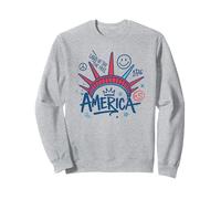 America 4th of July Land of the Free Graphic Tee Sweatshirt