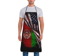 America And Afghanistan Afghanistani Flag Unisex Bib Aprons Adjustable Chef Aprons With Long Ties Kitchen Apron For Painting Cooking Home