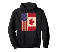 America and Canada Flag Roots Race Citizen Canadian American Pullover Hoodie