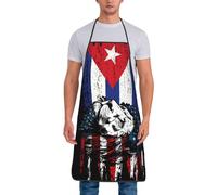 America And Cuba Cuban Flag Combine Lion Men Women Kitchen Apron Adjustable Apron Waterproof Bib Aprons For Chef Bistro Craft
