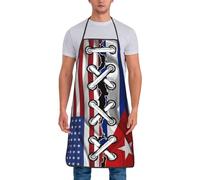 America And Cuba Cuban Flag Wavy Combine Women Men Kitchen Apron Waterproof Chef Aprons Adjustable Apron For Chef Bbq Home