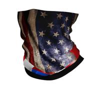 America And Puerto Rico Porto Rico Puerto Rican Flag Wavy Unisex Bandana Warm Neck Gaiter Soft Face Covering Scarf For Hiking Running Motorcycle Cycling