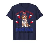 America Australian Shepherd Dog Dad All Bark All Liberty T-Shirt