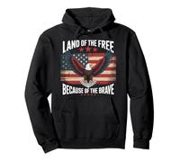 America Bald Eagle Land of the Free Because of the Brave Pullover Hoodie