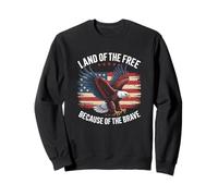 America Bald Eagle Land of the Free Because of the Brave Sweatshirt