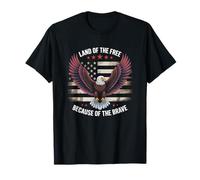 America Bald Eagle Land of the Free Because of the Brave T-Shirt