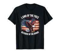 America Bald Eagle Land of the Free Because of the Brave T-Shirt