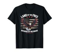 America Bald Eagle Land of the Free Because of the Brave T-Shirt