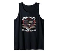 America Bald Eagle Land of the Free Because of the Brave Tank Top