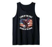 America Bald Eagle Land of the Free Because of the Brave Tank Top