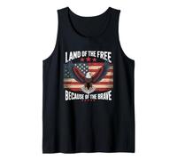 America Bald Eagle Land of the Free Because of the Brave Tank Top