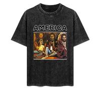 America Band Rock Men's T-Shirt Black Unisex Mens Tees L