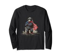 America Bear in USA Colors for Battlefield Lovers Long Sleeve T-Shirt