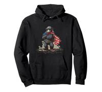 America Bear in USA Colors for Battlefield Lovers Pullover Hoodie
