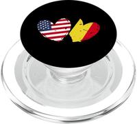 America Belgium Love Heart American Belgian Dual Nationality PopSockets PopGrip for MagSafe
