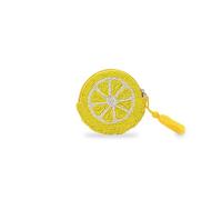 America & Beyond Hand-Beaded Lime Citrus Coin Pouch Mini Zip Pouch with Tassel, 5" x 3.5"