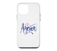 America Blue Script Red Heart Patriotic Womens Design Case for iPhone 12 mini