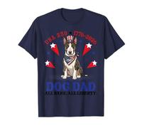 America Bull Terrier Dog Dad All Bark All Liberty 4th July T-Shirt