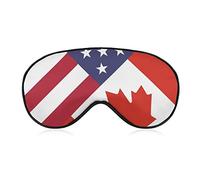 America Canada Flag Soft Eye Mask Cover Effective Shading Blindfold Comfort Sleep Mask with Elastic Adjustable Strap