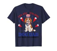 America Cavalier Spaniel Dog Dad All Bark Liberty 4th July T-Shirt
