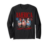 America Chicken USA Flag 4th Of July Women Men Farmer Long Sleeve T-Shirt