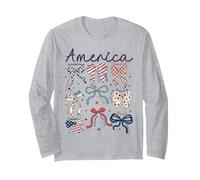 AMERICA Christian Coquette Bow 4th of July Religious Faith Long Sleeve T-Shirt