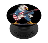America Colors and Guitarist Eagle Costume for Guitar Lovers PopSockets Adhesive PopGrip