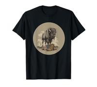 America Colors with Cool Bison for Man and Woman T-Shirt